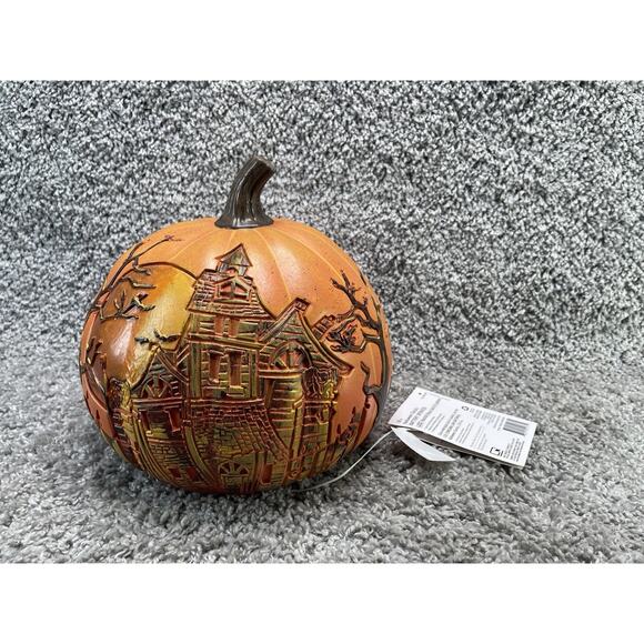 Home Depot 10 inch LED Haunted House Jack O Lantern Battery Operated New Tags - Picture 1 of 10